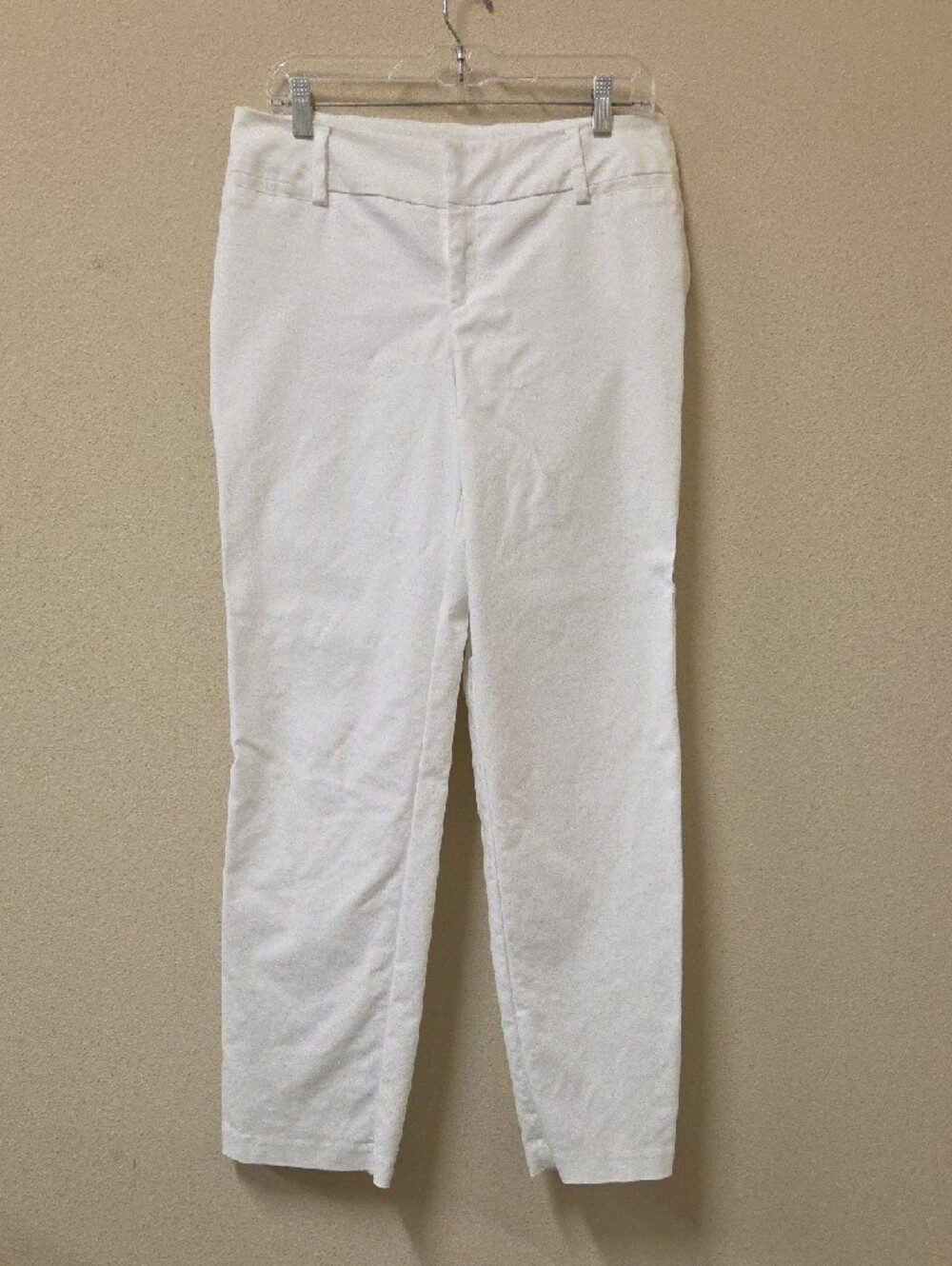 A.G.B. Classic White Flat-Front Slim Women Office Casual Dress Pants Size 8 - Picture 1 of 4